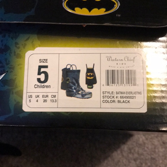 Western Chief Batman Rainboots 5C - Picture 7 of 7
